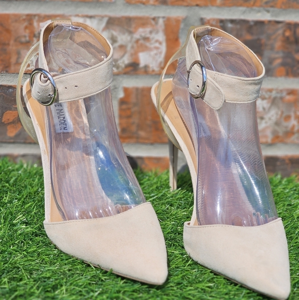 Steve Madden DIVA Pointed Toe Pump Nude Suede Womens Size 9M